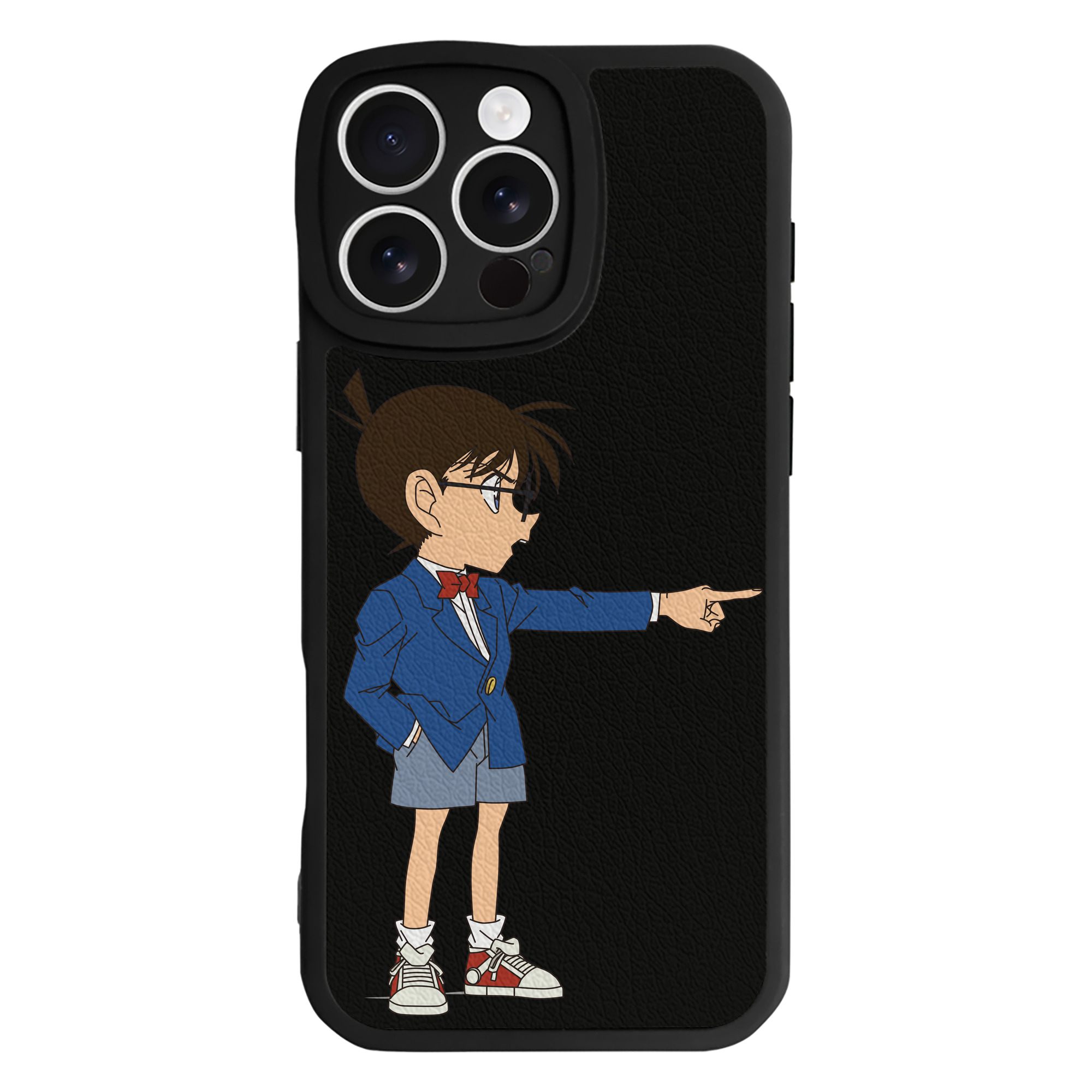 （画像用） 名探偵コナン 江戸川 コナン Detective Conan Conan Edogawa 【iPhone 16シリーズ対応】シリコンスマホケース（レザー調） 材質：シリコン